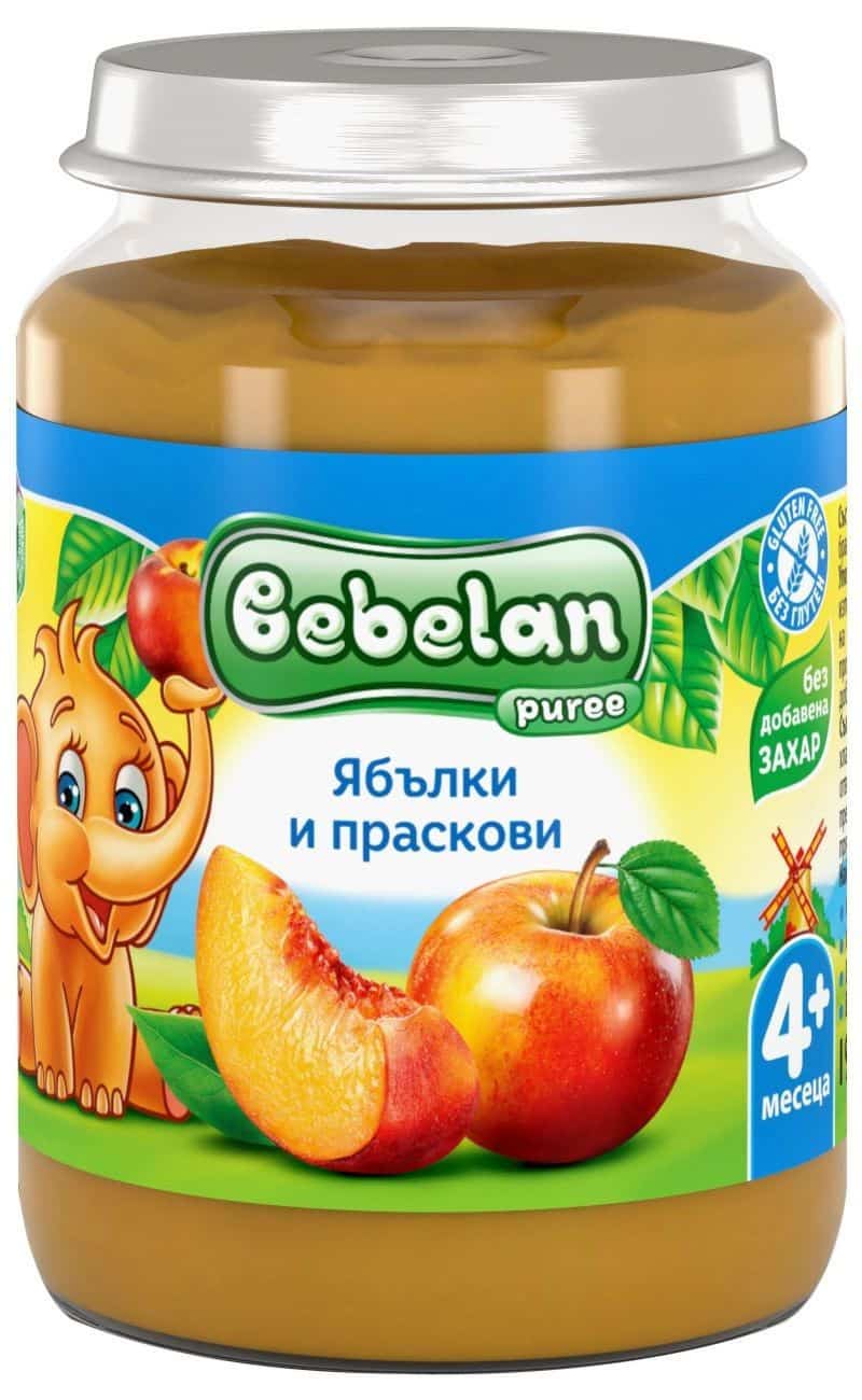 Пюре Bebelan Ябълки и Праскови 4м 190гр