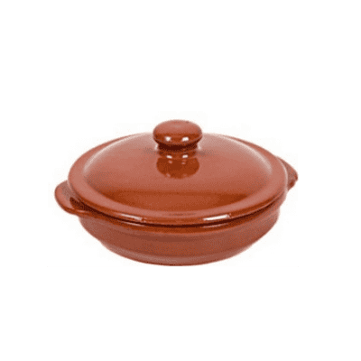 Керамично саханче с дръжки и капак-18см