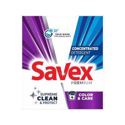 Прах Savex пауър 2в1 цв.пране 320гр/4пр