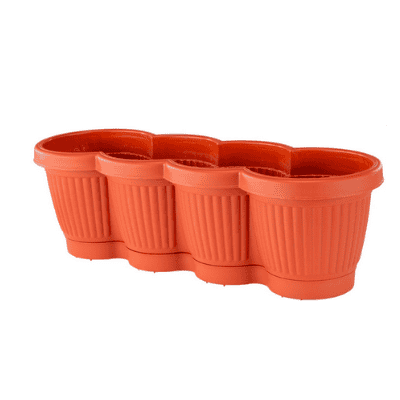 Саксия четворка бела 60х16х15см