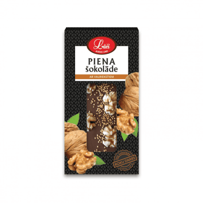 Шоколад млечен с орехи 90гр