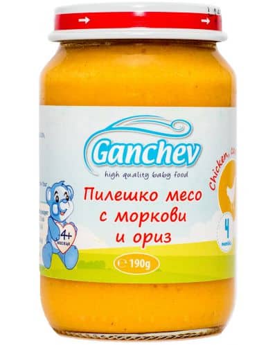 Пюре Ganchev Пиле с Моркови и Ориз 190гр