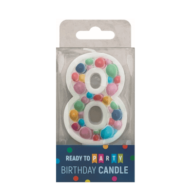 Свещ за рожден ден-8-двулицева-7.6см-1бр