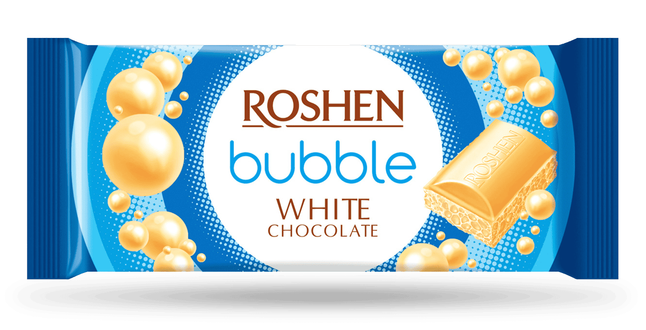 Аеро шоколад Roshen Bubble бял 80гр