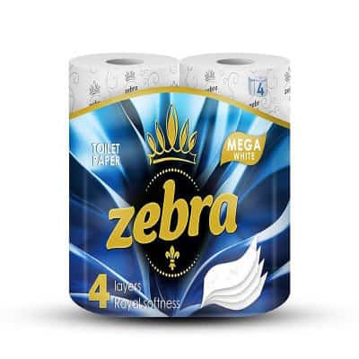 Тоалетна Хартия Zebra Mega White 4 бр