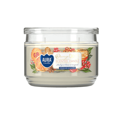 Свещ в буркан с капак портокал