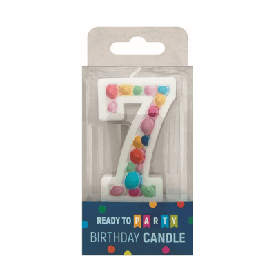 Свещ за рожден ден-7-двулицева-7.6см-1бр