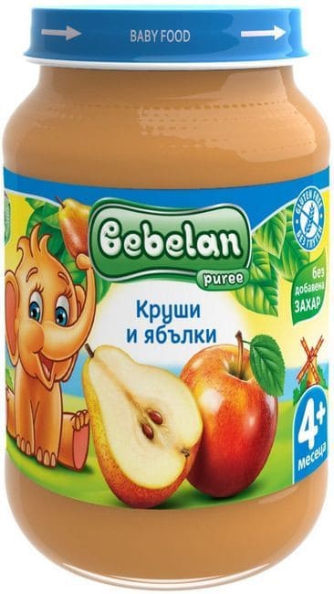 Пюре Bebelan круши и ябълки+вит.с 4м 190гр