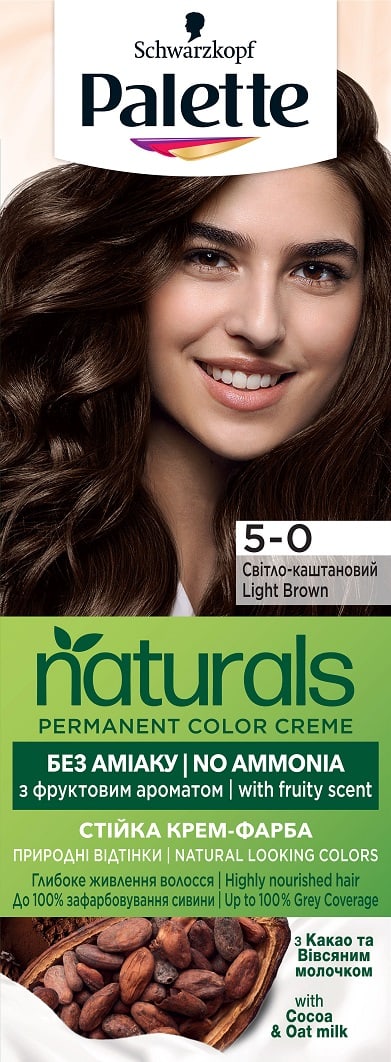 Боя за коса Palette Naturals 5-0 Св. Кафяв