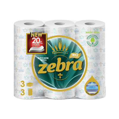 Кухненска хартия Zebra 3пл / 3 бр.