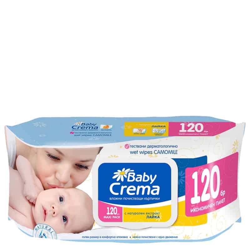 Влажни кърпи Baby crema Лайка 120 бр