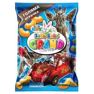 Пръчки Зайо Байо Гранд с игр. момче 100г