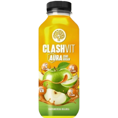 Вода Clashvit аура карамел.ябълка 0.475л