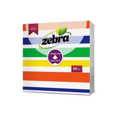 Салфетки Zebra райе 60 бр.