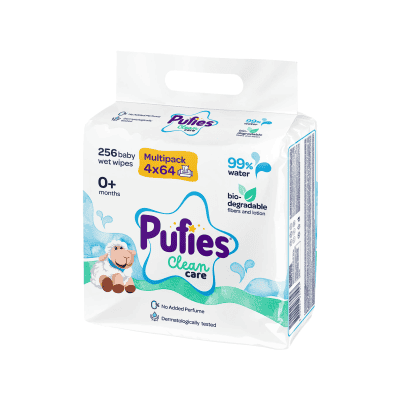 Влажни кърпи Pufies 99% вода 4х64бр
