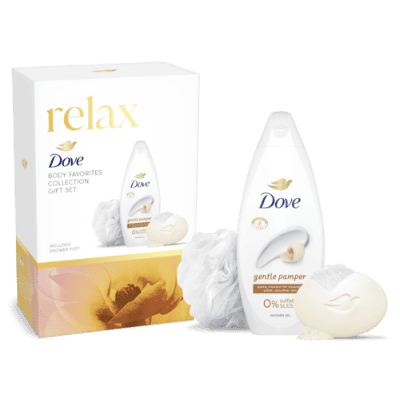 Комплект Dove Pamper сапун+душ+гъба/829