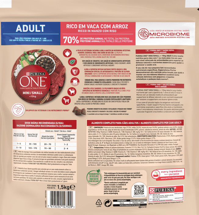 Храна Purina One mini Adult тел./ориз1,5кг