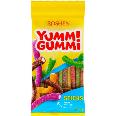Бонбони жел.yumm gumm пръчици 70гр