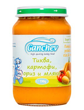 Пюре Ganchev Тиква, Картофи, Ориз и Мляко 190гр