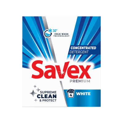 Прах Savex пауър 2в1 бяло пране 320гр/4пр