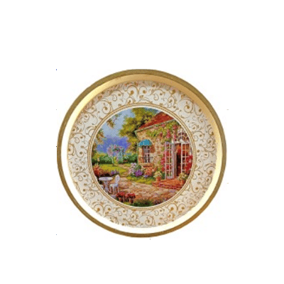 Поднос toya кръг злато ф36 ku-175g