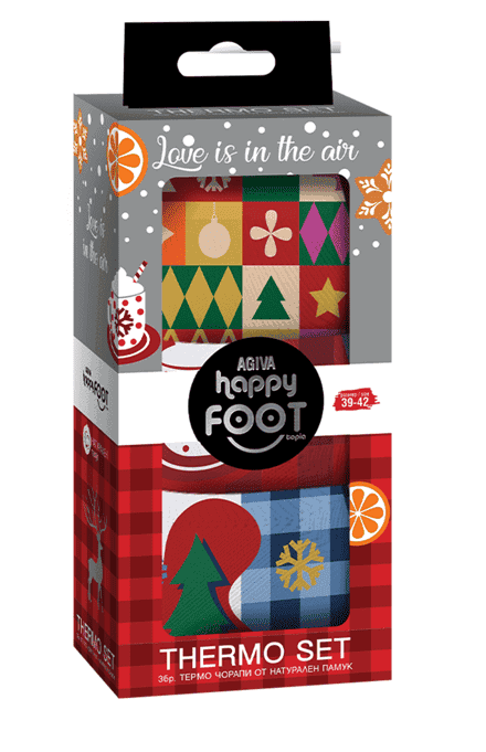 Зимни термо чорапи Happy Foot с памук, 3бр