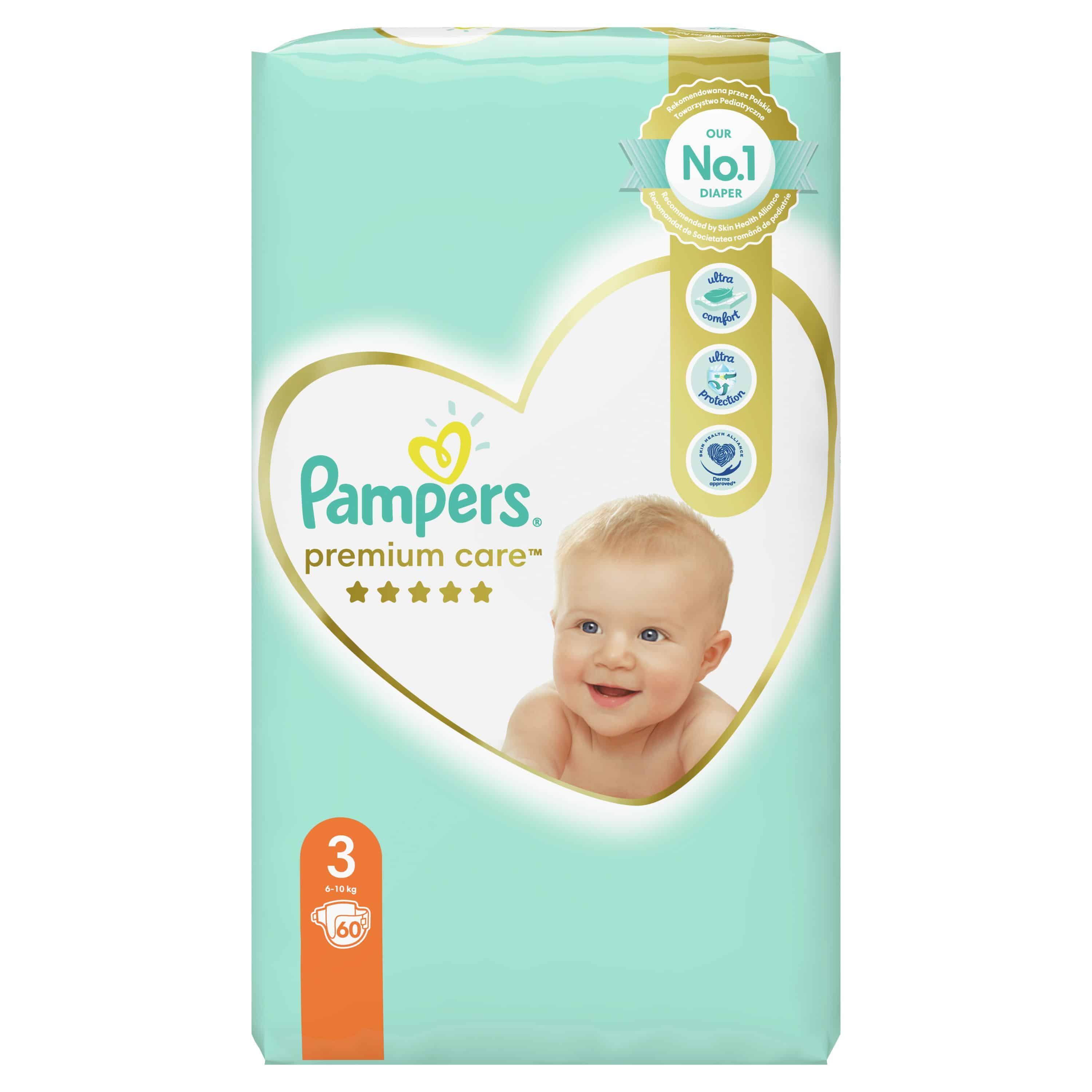 Пелени Pampers Prem. Care VP S3 Миди 60бр