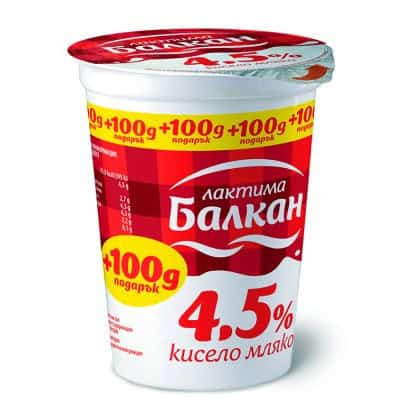 Кисело мляко Балкан 4.5% 400гр