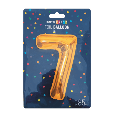 Фолиев балон цифра 7 злато 85см 