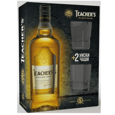 Уиски Teacher`s 0.7л + 2 чаши