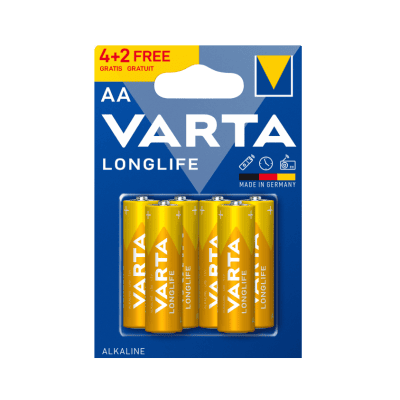 Батерии Varta longlife алкални АА 4+2бр