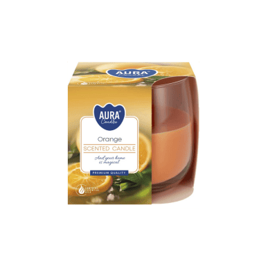 Свещ в чаша портокал