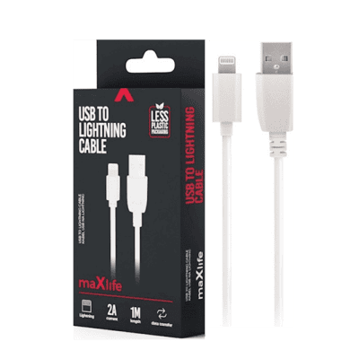 Кабел maxlife usb- apple 1м бял