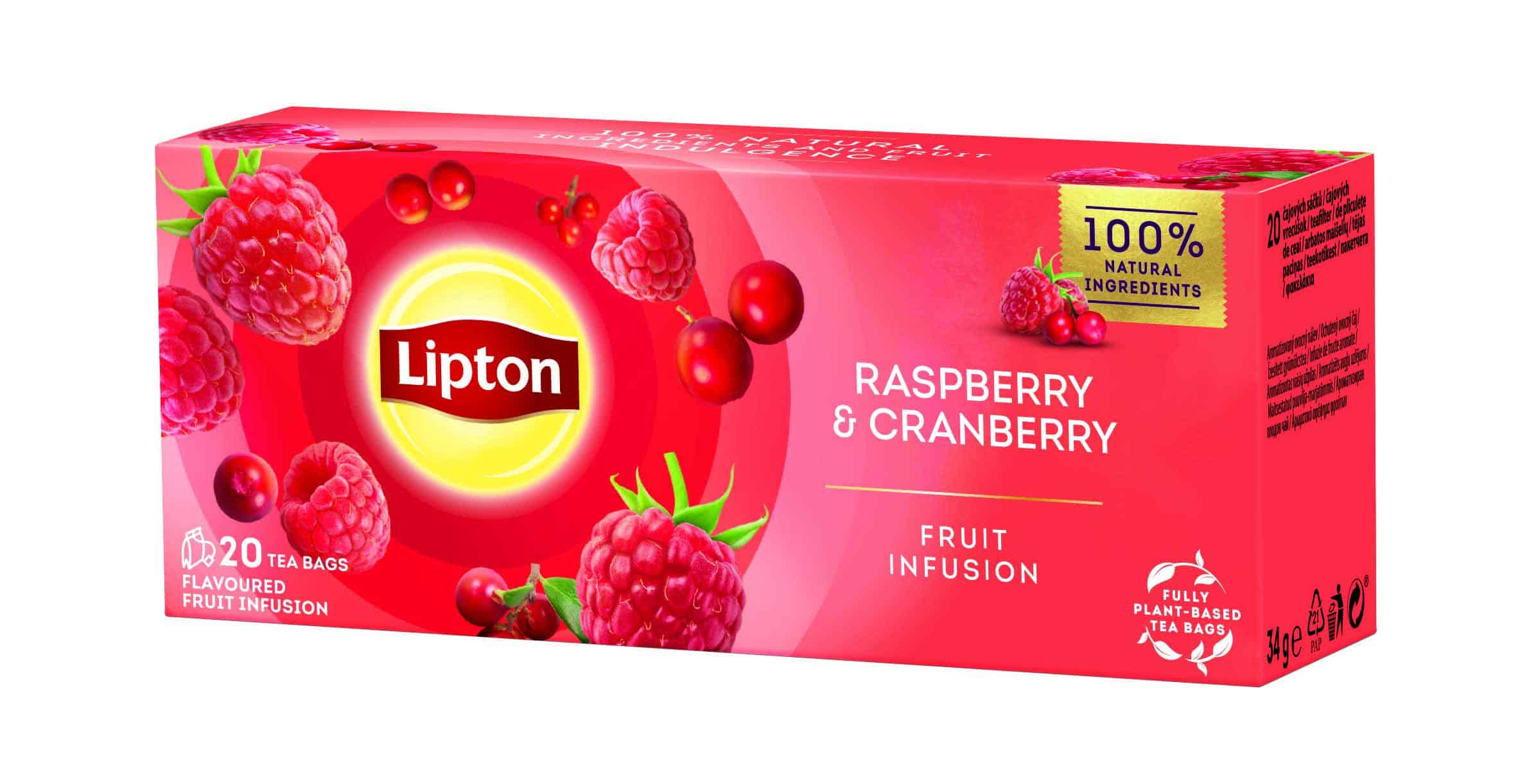 Плодов чай Lipton малина и боровинка 20 бр