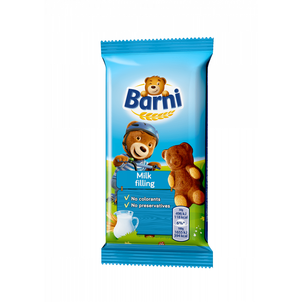 Кекс Barni с Млечен пълнеж 30гр