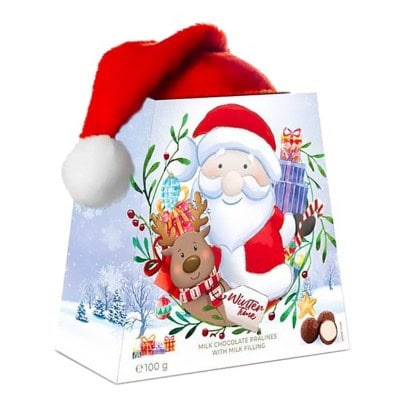 Коледен пакет пралини мл.ш-д+шапка 100гр