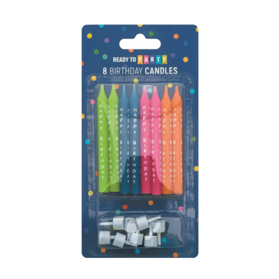 Свещи за рожден ден с надписи-8см-8бр