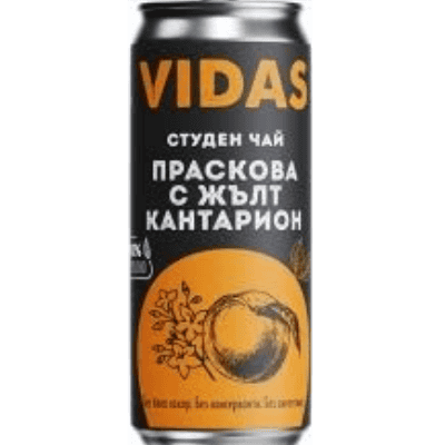 Студен чай vidas праск./жълт кант. 0.25л