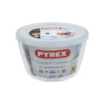 Pyrex купа с капак 15x10см 1.1л бор.стъкло