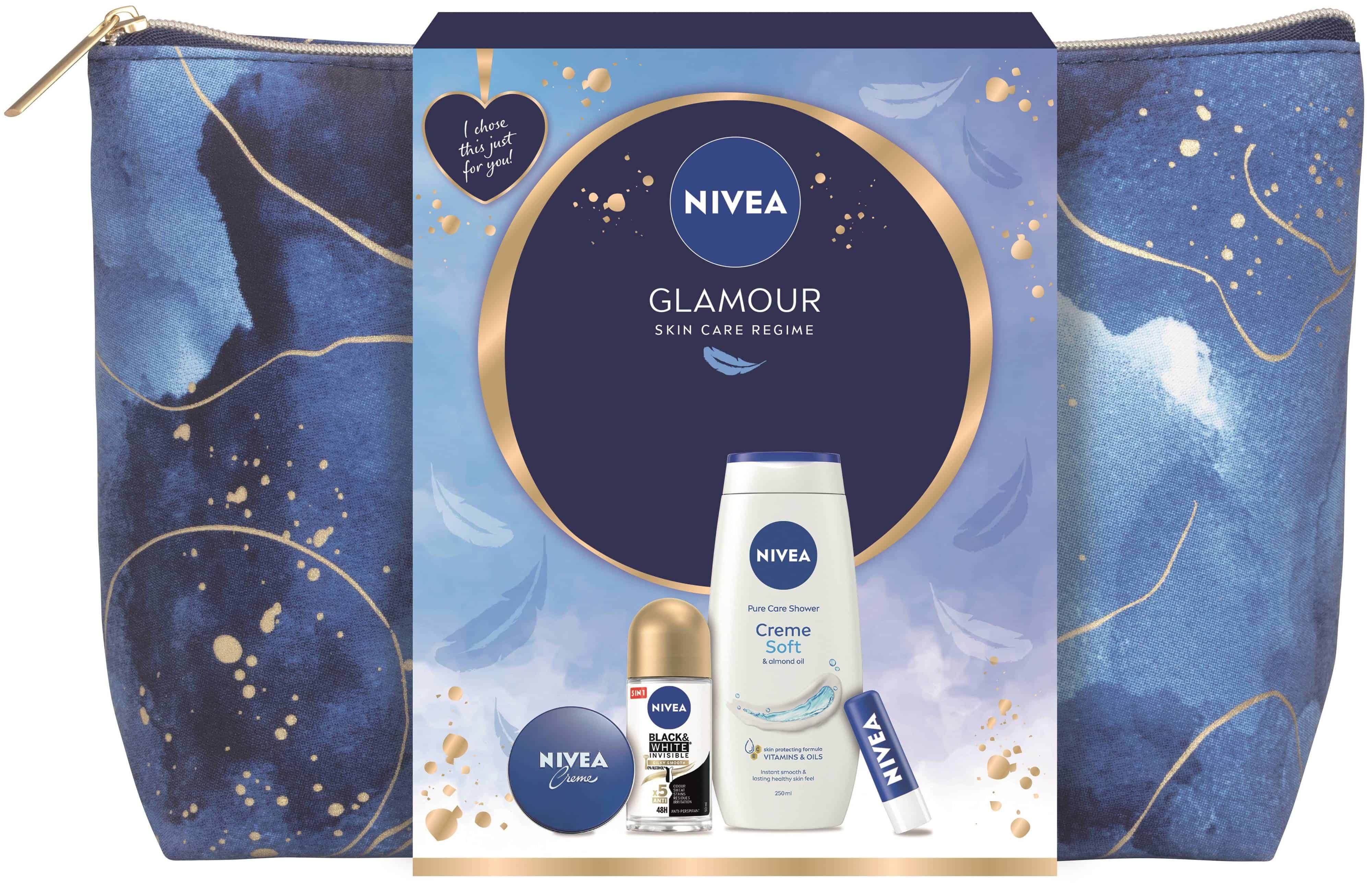 К-т Nivea Glamour blue 4 части+несесер w