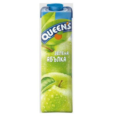 Плодова напитка Queen`s Зелена Ябълка 1л