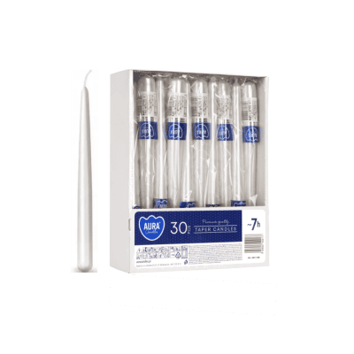 Свещ конус бяла перла