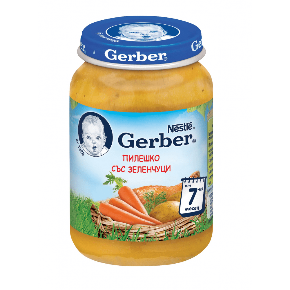 Пюре Gerber пилешко със зеленчуци 190 гр