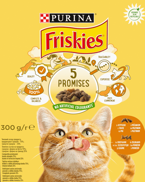 Храна Friskies ADL пиле и зел. суха 300гр