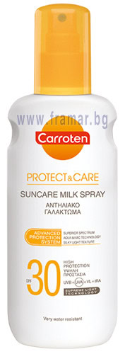 Слънц.мляко Каротен спрей SPF30 p24 200мл