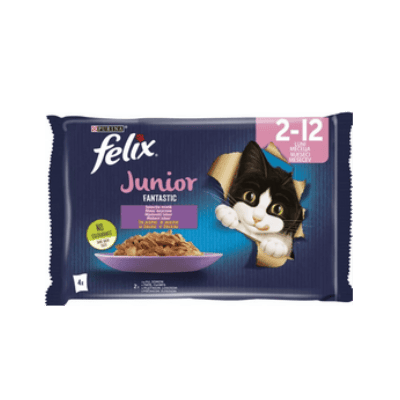 Храна Felix Junior, пиле 4х85 гр.