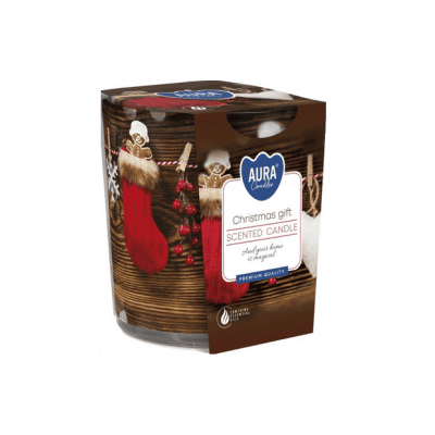 Свещ в чаша/фолио Весела Коледа