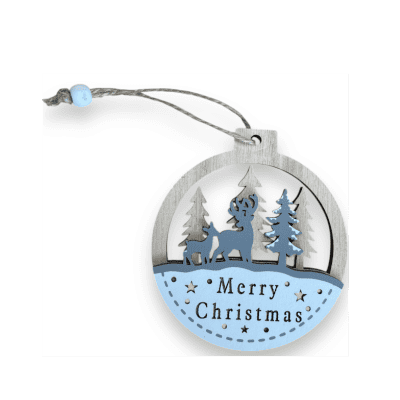 Коледна висулка, дърво, 10-12 см