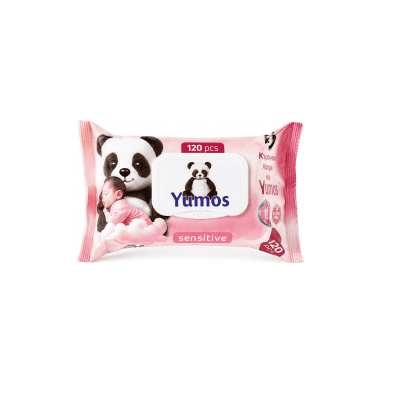 Влажни кърпи Yumos розови капак 120бр 