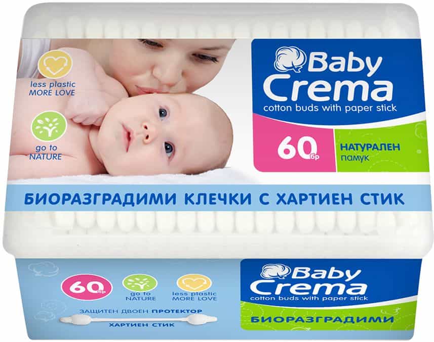 Клечки за уши Baby Crema биоразгр. 60 бр